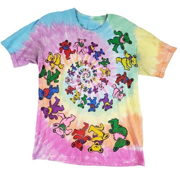 VTG 1995 Liquid Blue Grateful Dead Dancing Bears Tie Dye T-Shirt Size Small S - Picture 2 of 11